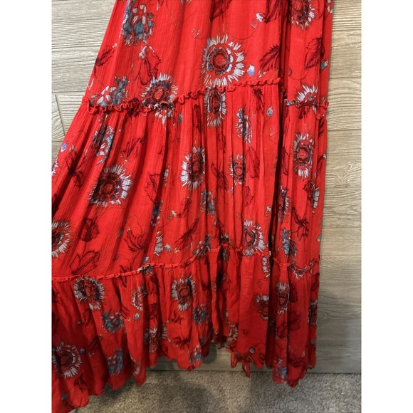 Intimately Free People Garden Party Red Comb‎ Size Small Maxi Dress - Picture 6 of 10